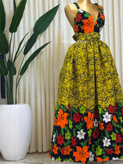 Yellow infinity floral dress