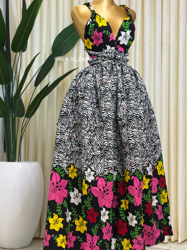 White infinity floral dress