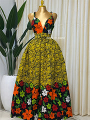 Yellow infinity floral dress
