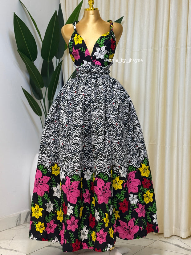White infinity floral dress